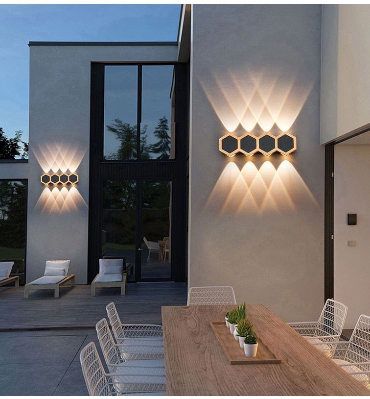 WIN LED Waterproof Hexagonal Outdoor IP65 Wall Light Up And Down Double-headed