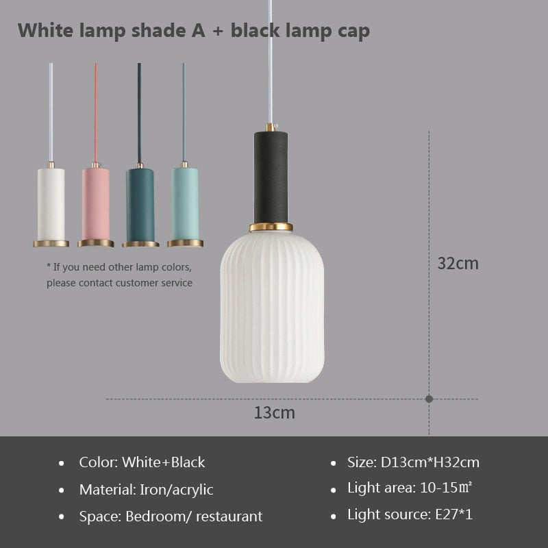 Wad Nordic Colorful Glass Pendant Light