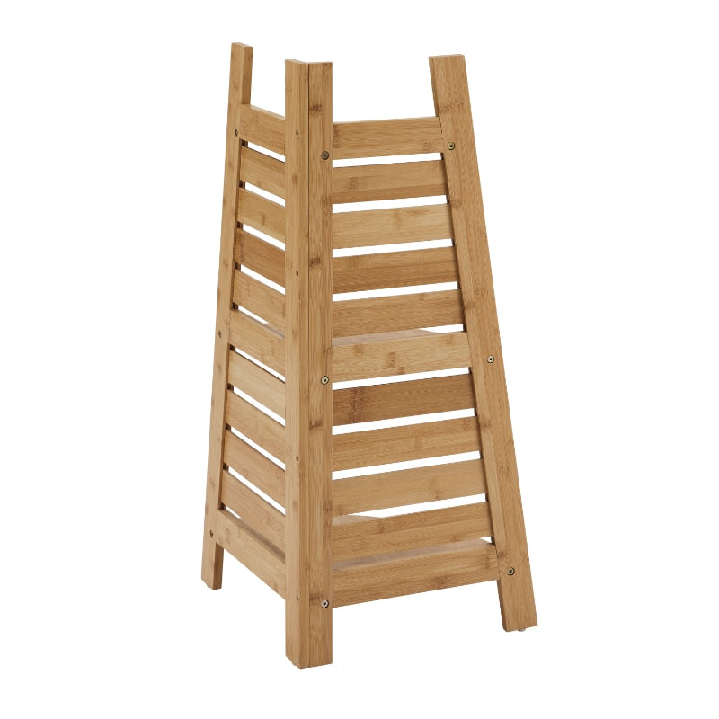 Asmund - 3 shelf bookcase Bamboo Wood Corner Shelf Unit