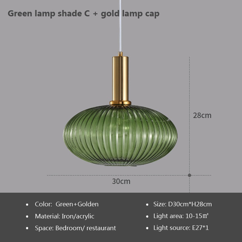 Wad Nordic Colorful Glass Pendant Light