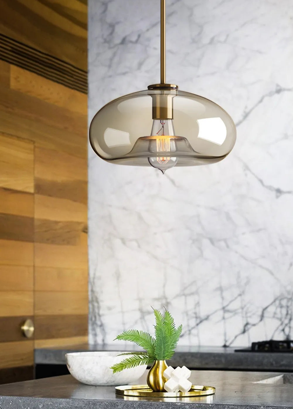 Nordic Industrial Glass LED Pendant