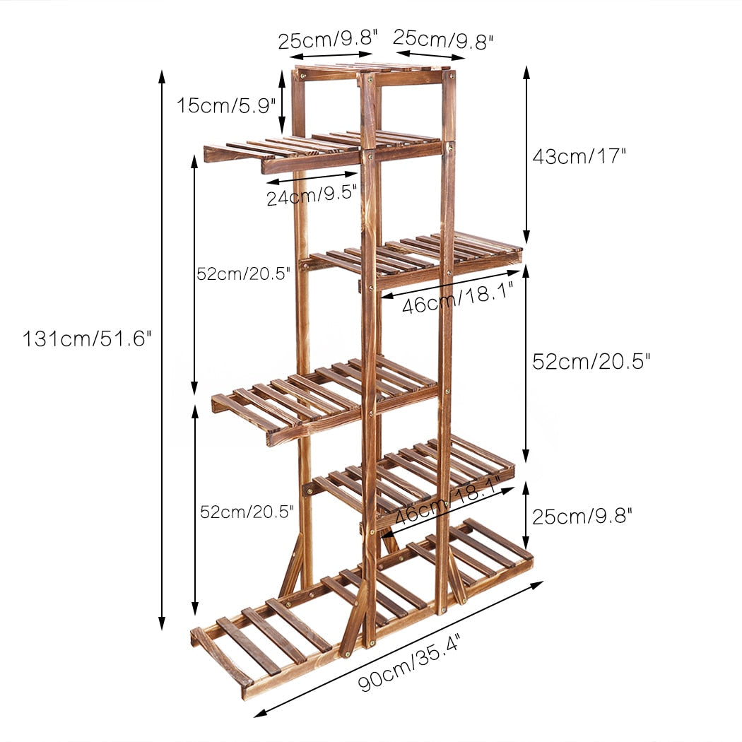 Vidkun - Tall Plant Stand Tiered Plant Stand Plant Shelf Indoor & Outdoor Plant Shelf Flower Stand