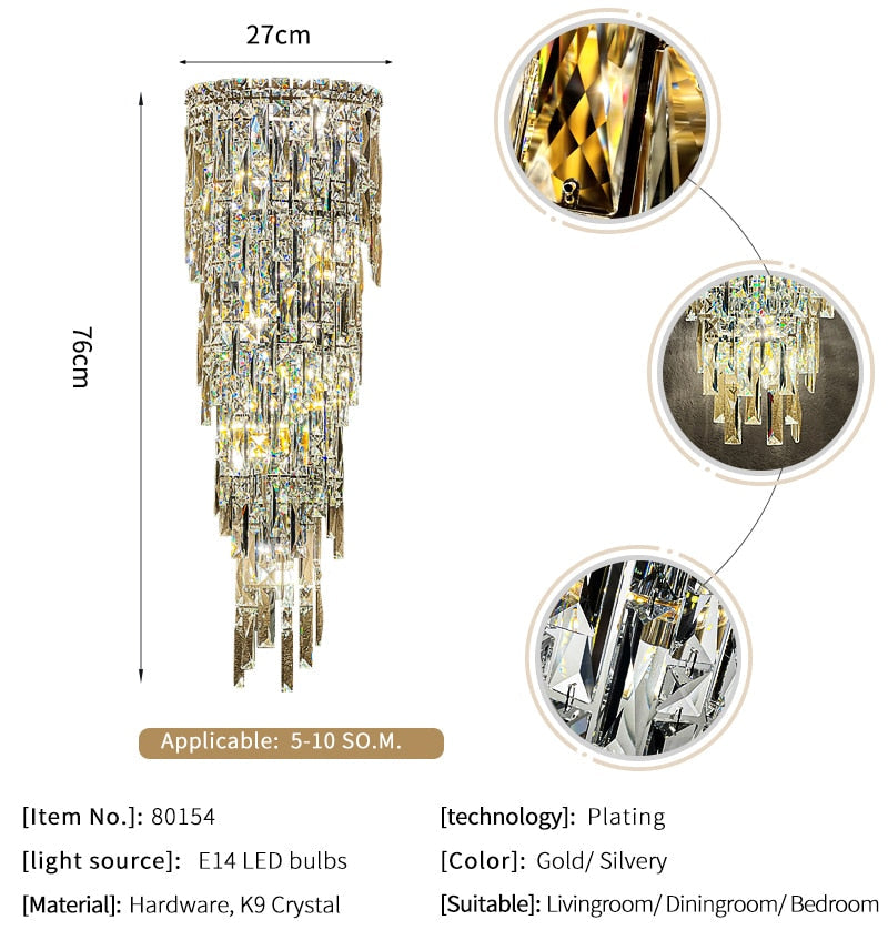 Ylk Tain Luxury Crystal Wall Lamp