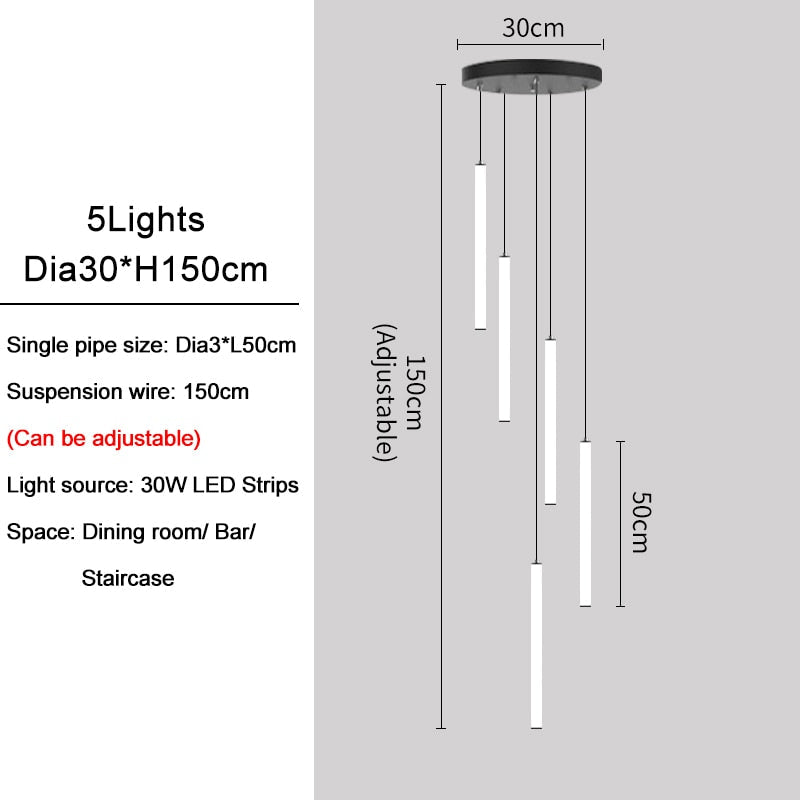 Ylk Tube Modern LED Chandelier