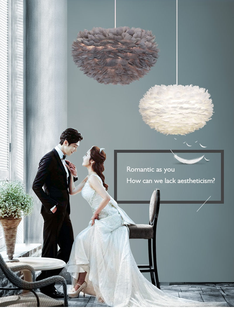 IIS Silki Feather Pendant Light Hanging Ceiling Light