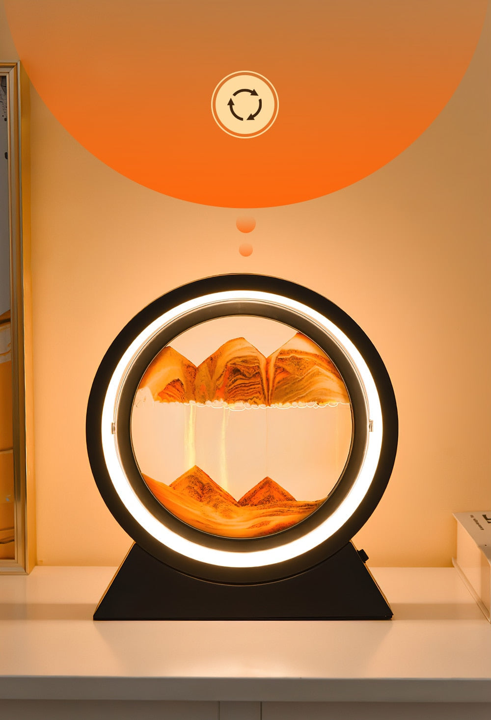 PQ 360° Rotate LED Sand Painting Night Lights