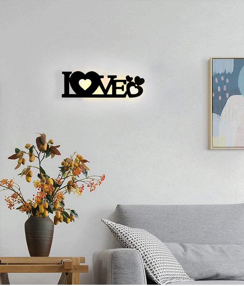 GRN HOME-FAMILY-LOVE Logo Creative Modern Acrylic Wall Lamp