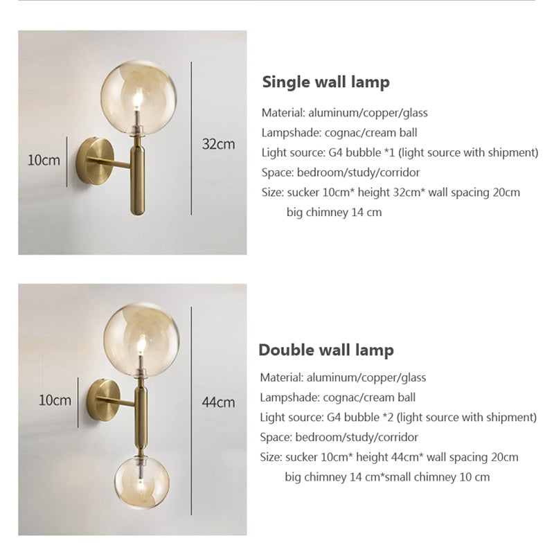 Wad Nordic Glass Balcony Light