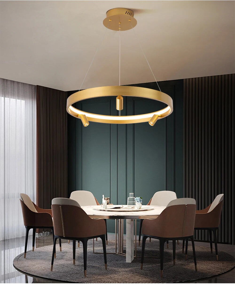 Ylk Black/Gold Spotlight Chandelier