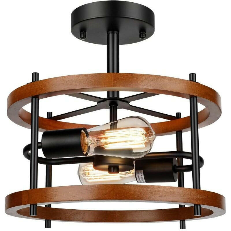 Sigmund - Light Kitchen Island Empire Chandelier with Wood Accents