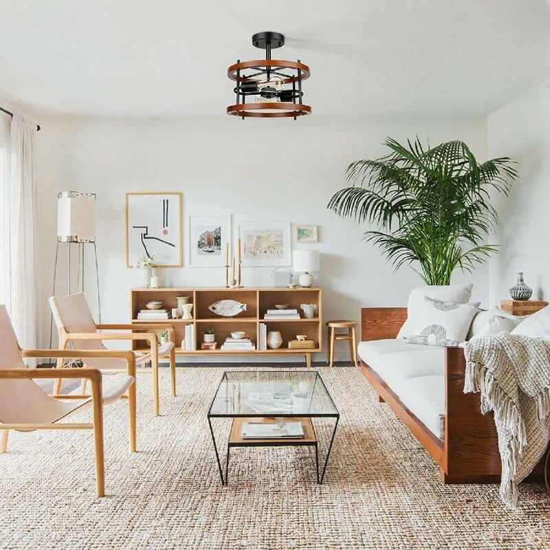 Sigmund - Light Kitchen Island Empire Chandelier with Wood Accents