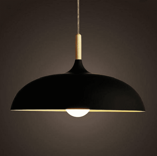 Silke - Modern Style Pendant Lamp in colored aluminum and wood