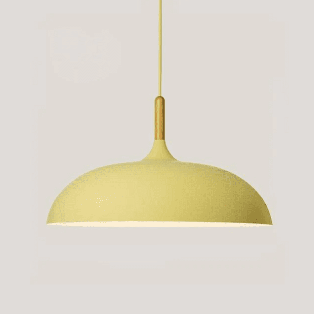 Silke - Modern Style Pendant Lamp in colored aluminum and wood