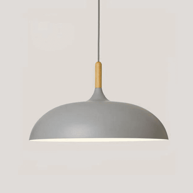 Silke - Modern Style Pendant Lamp in colored aluminum and wood