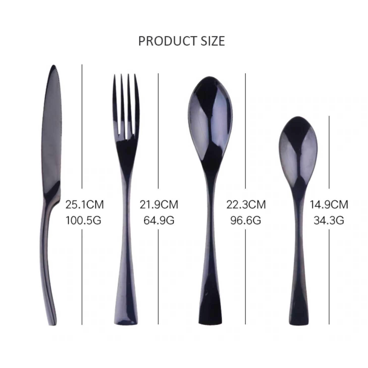 Rainbow Slim Metal Cutlery Set - Nordic Side - 