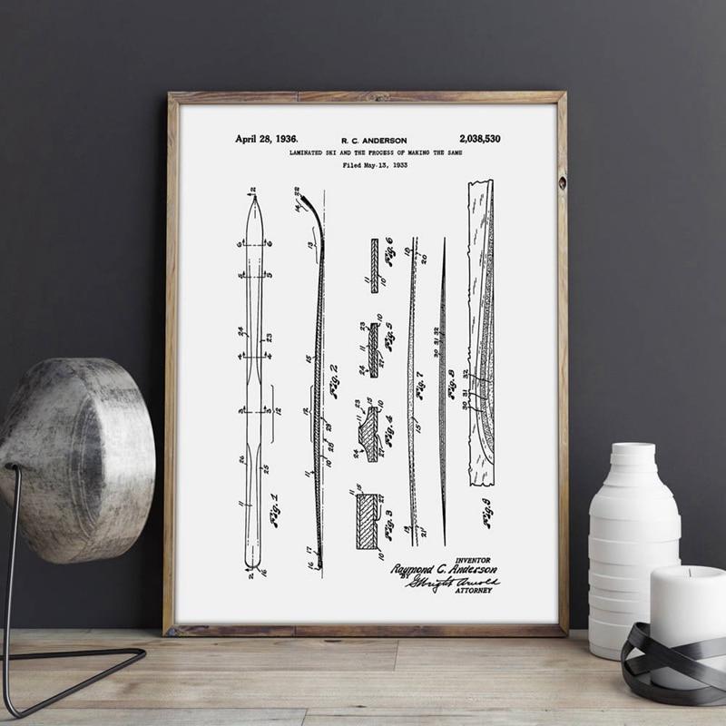 Ski Snowboard Patent Poster