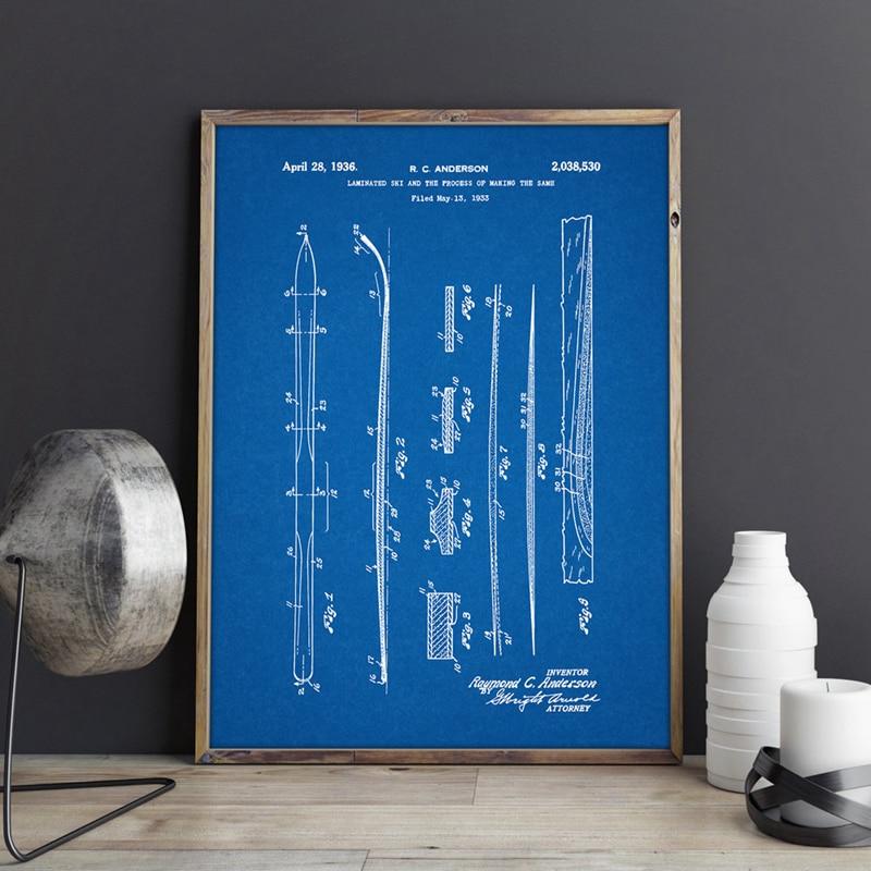 Ski Snowboard Patent Poster