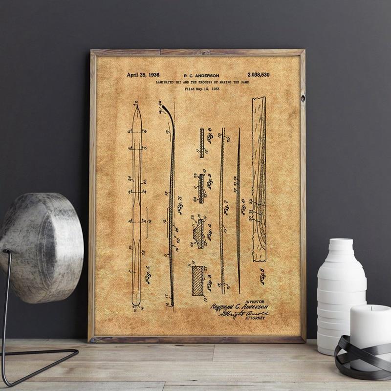 Ski Snowboard Patent Poster