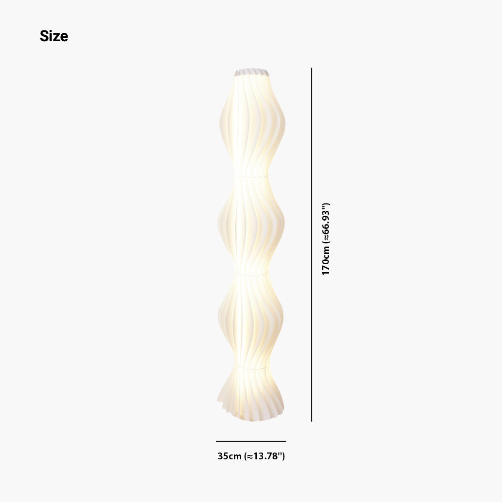 Floor Lamp Nordic Decorative Sleek PVC Art Skirt, White