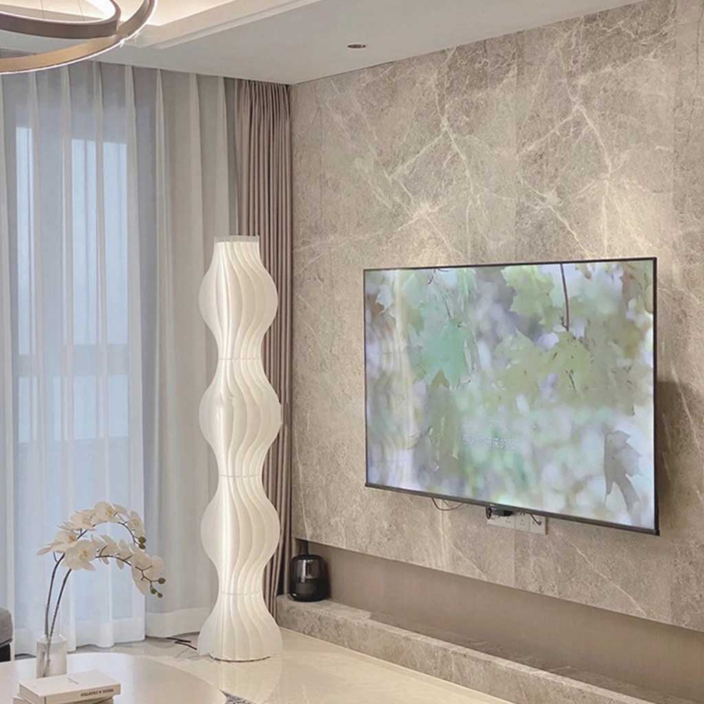 Floor Lamp Nordic Decorative Sleek PVC Art Skirt, White