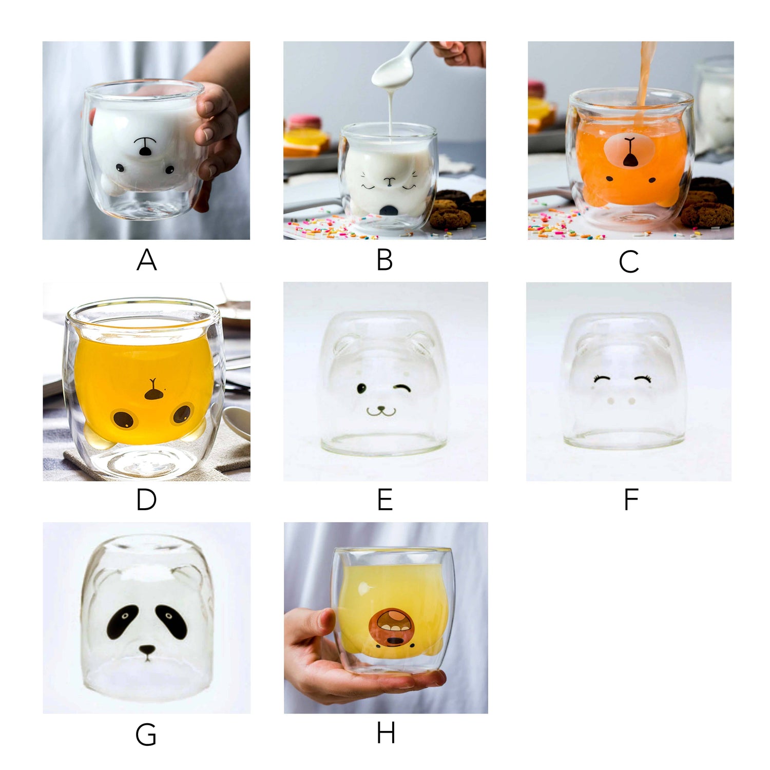 Smiling Bear Glass Cup - Nordic Side - 