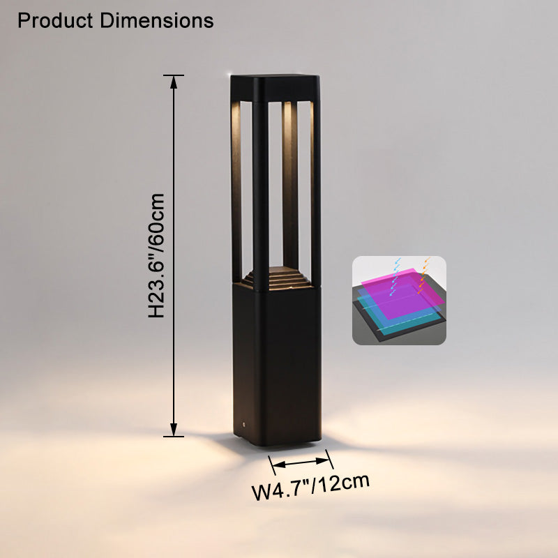 WOMO Square Solar Bollard Light-WM9111