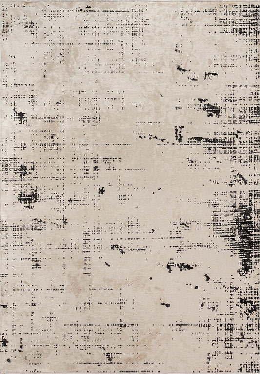 Space Ecru - Black Rug