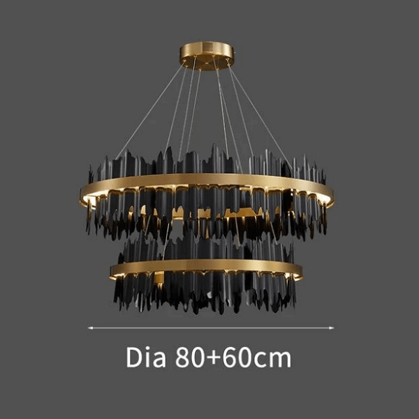 Spacestation Flush Mount Copper Multi-Level Chandelier