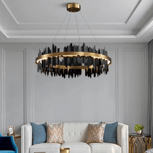 Spacestation Flush Mount Copper Multi-Level Chandelier