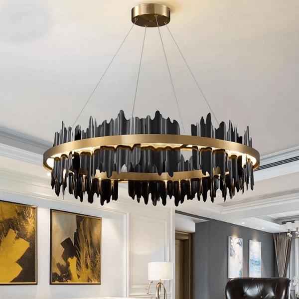 Spacestation Flush Mount Copper Multi-Level Chandelier