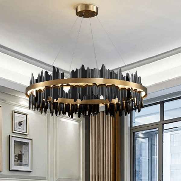 Spacestation Flush Mount Copper Multi-Level Chandelier