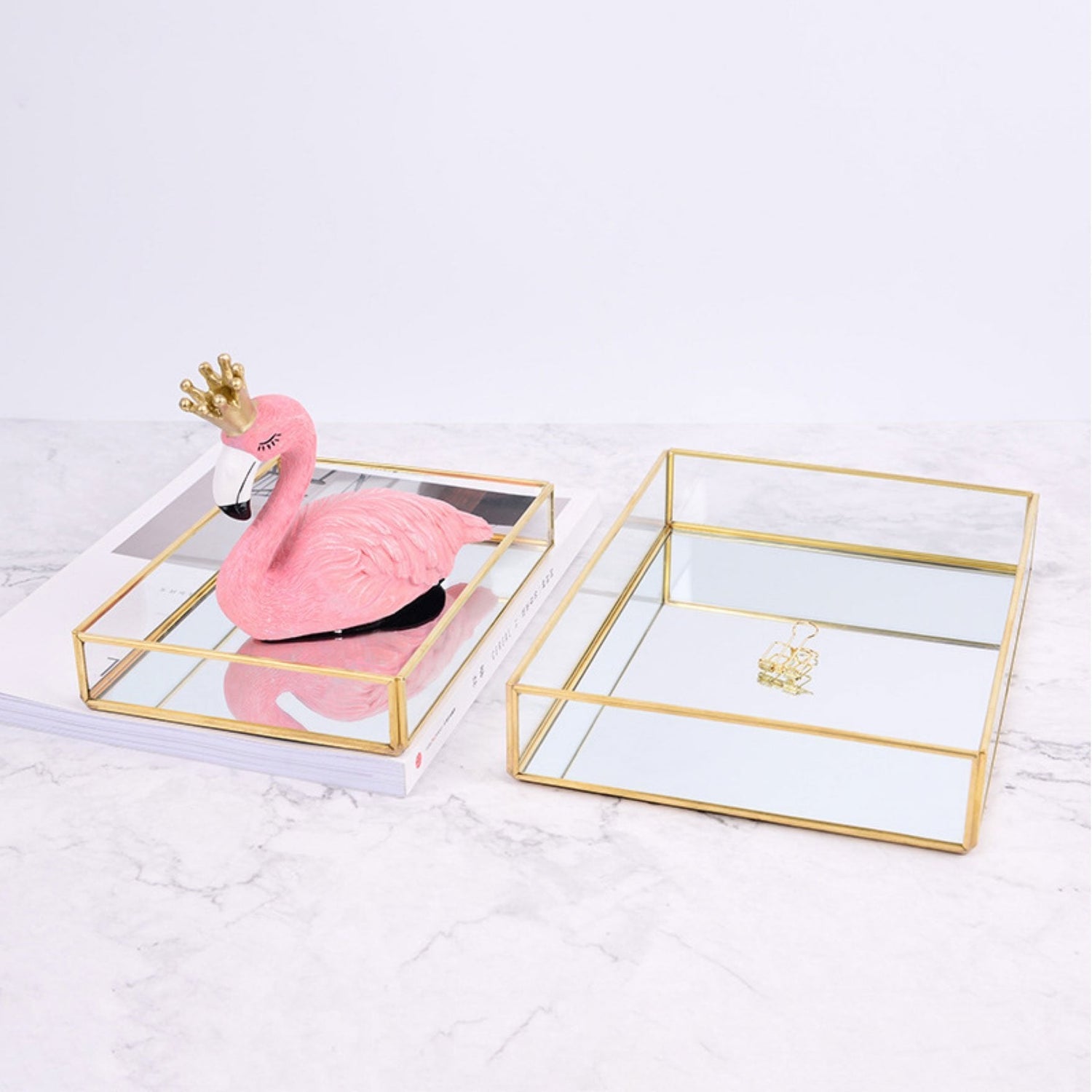 Square Golden Glass Storage - Nordic Side - 