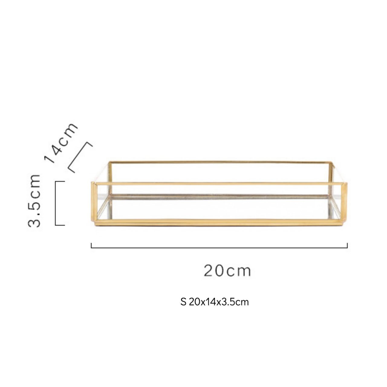 Square Golden Glass Storage - Nordic Side - 