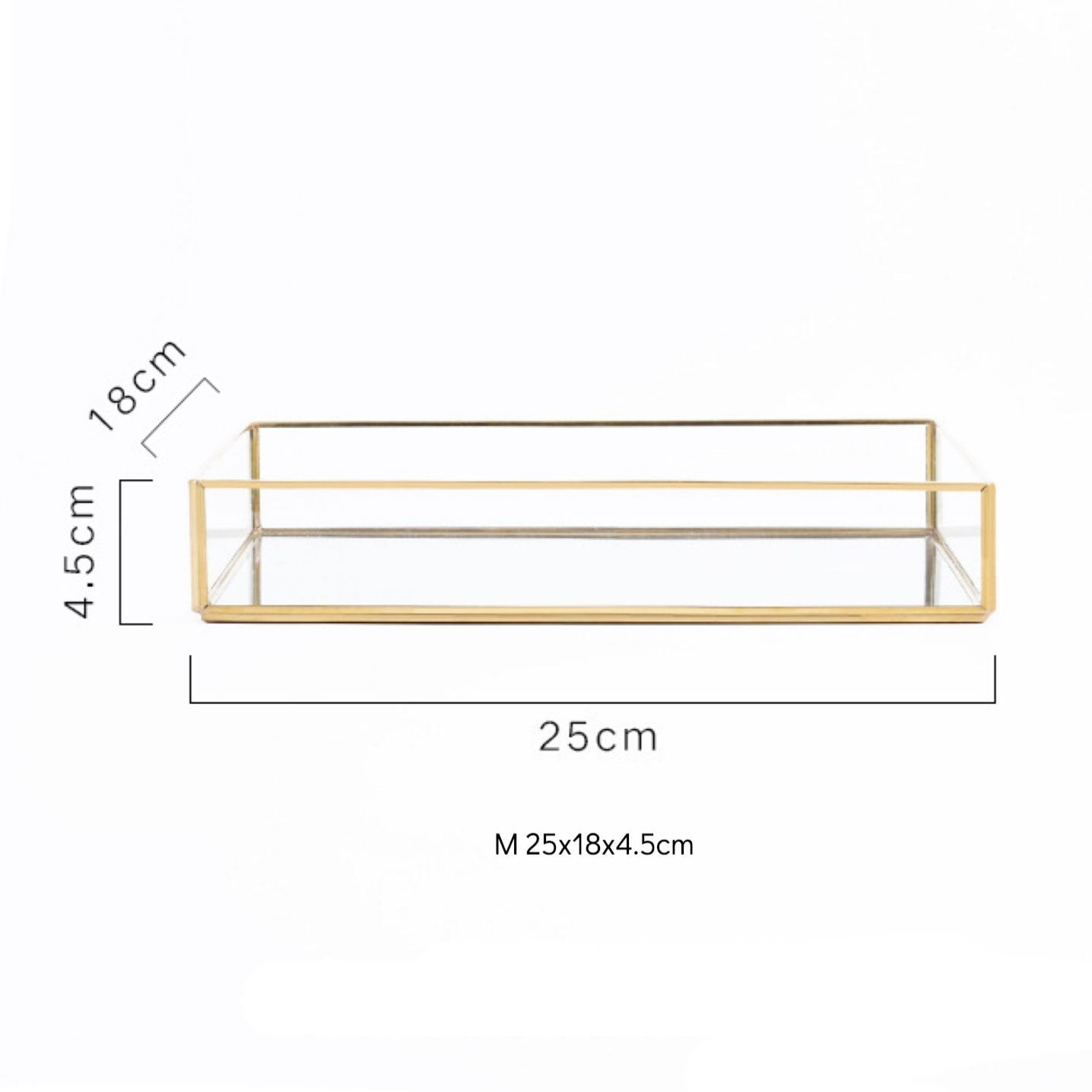 Square Golden Glass Storage - Nordic Side - 