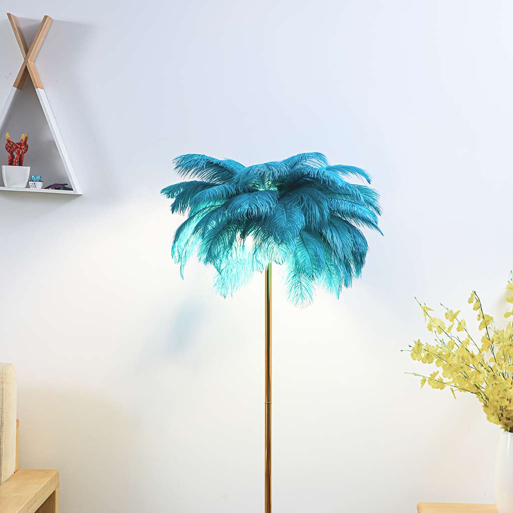 Ostrich Feather Floor Lamp Stand