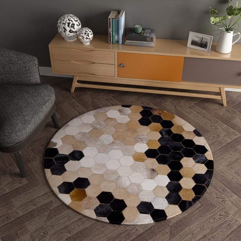 Dark Magic Euclid Cowhide Rug - Nordic Side - rugs, Rugs & Carpets
