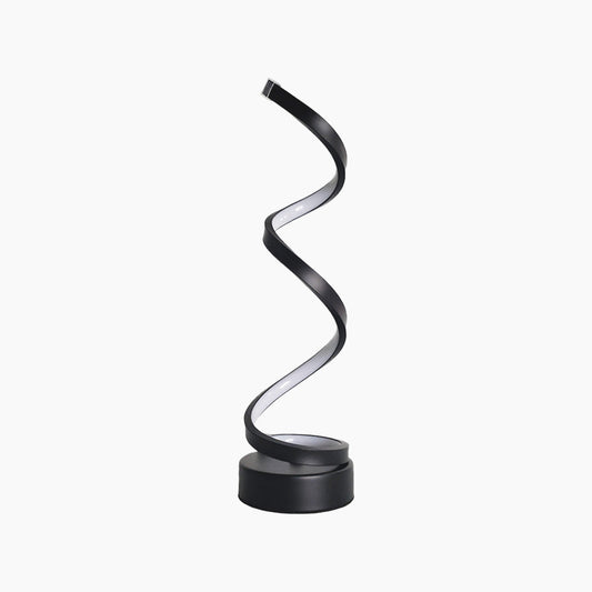 Table Lamp Minimalist Unique Spiral Dimmable LED, White / Black