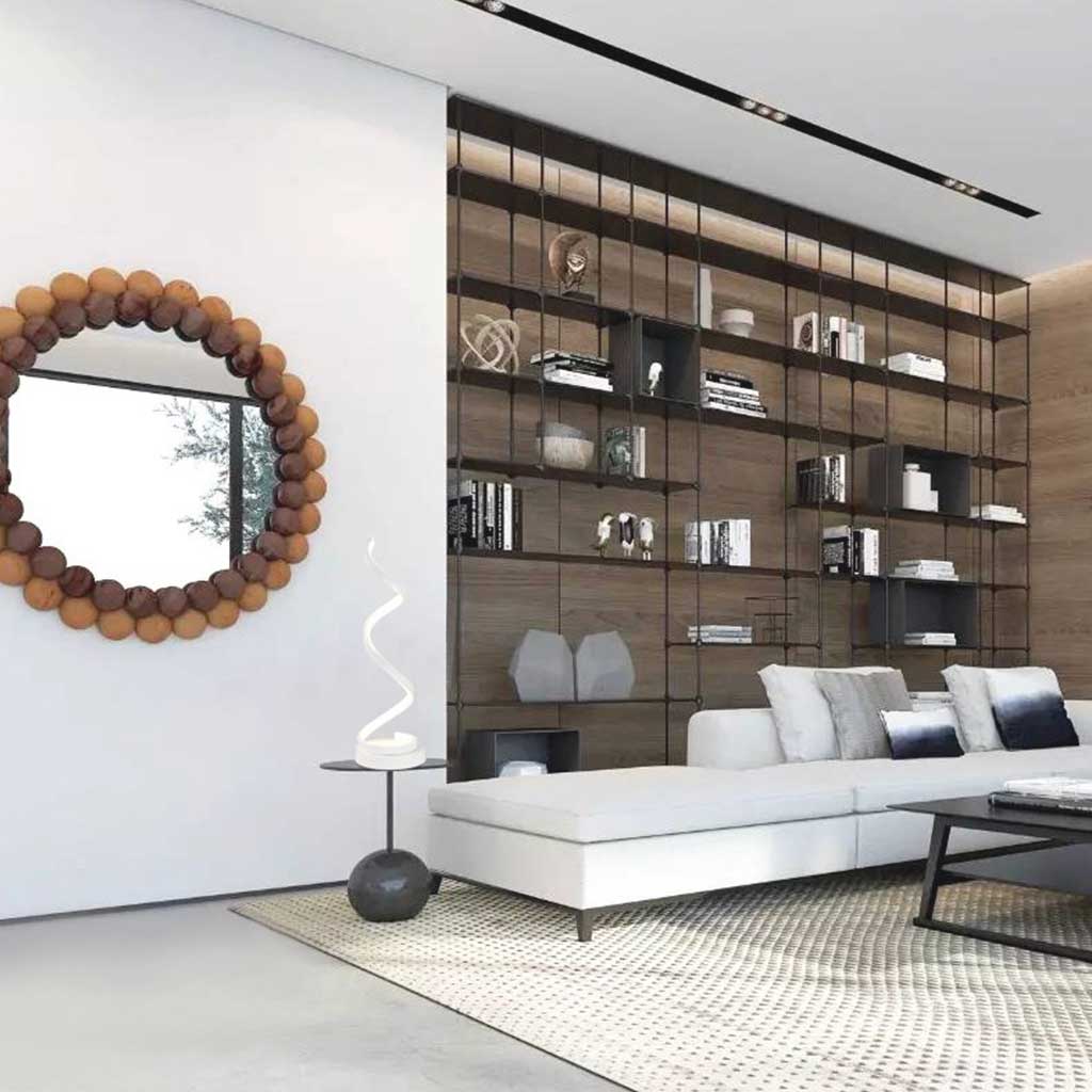 Table Lamp Minimalist Unique Spiral Dimmable LED, White / Black