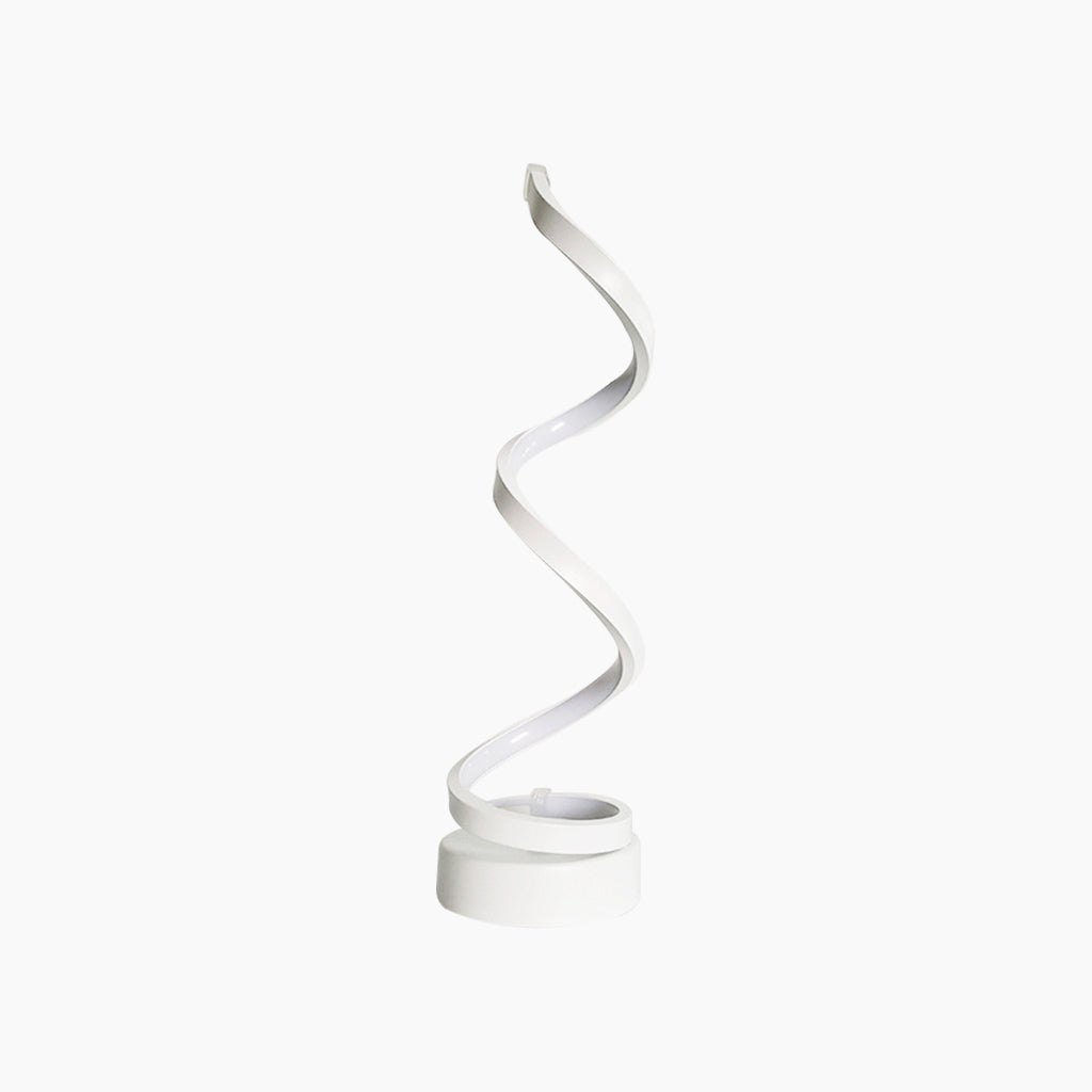 Table Lamp Minimalist Unique Spiral Dimmable LED, White / Black