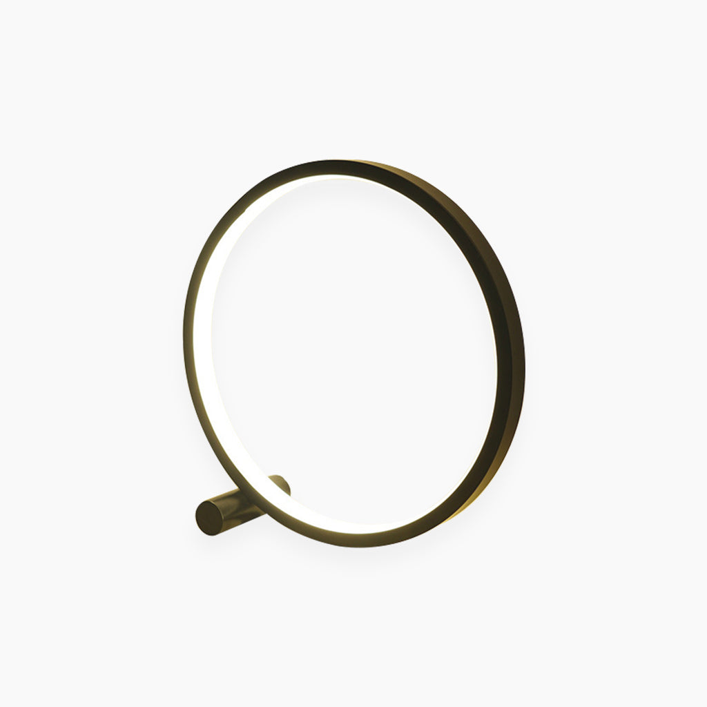 Table Lamp Touch Minimalist Chic Circular Halo, White / Black