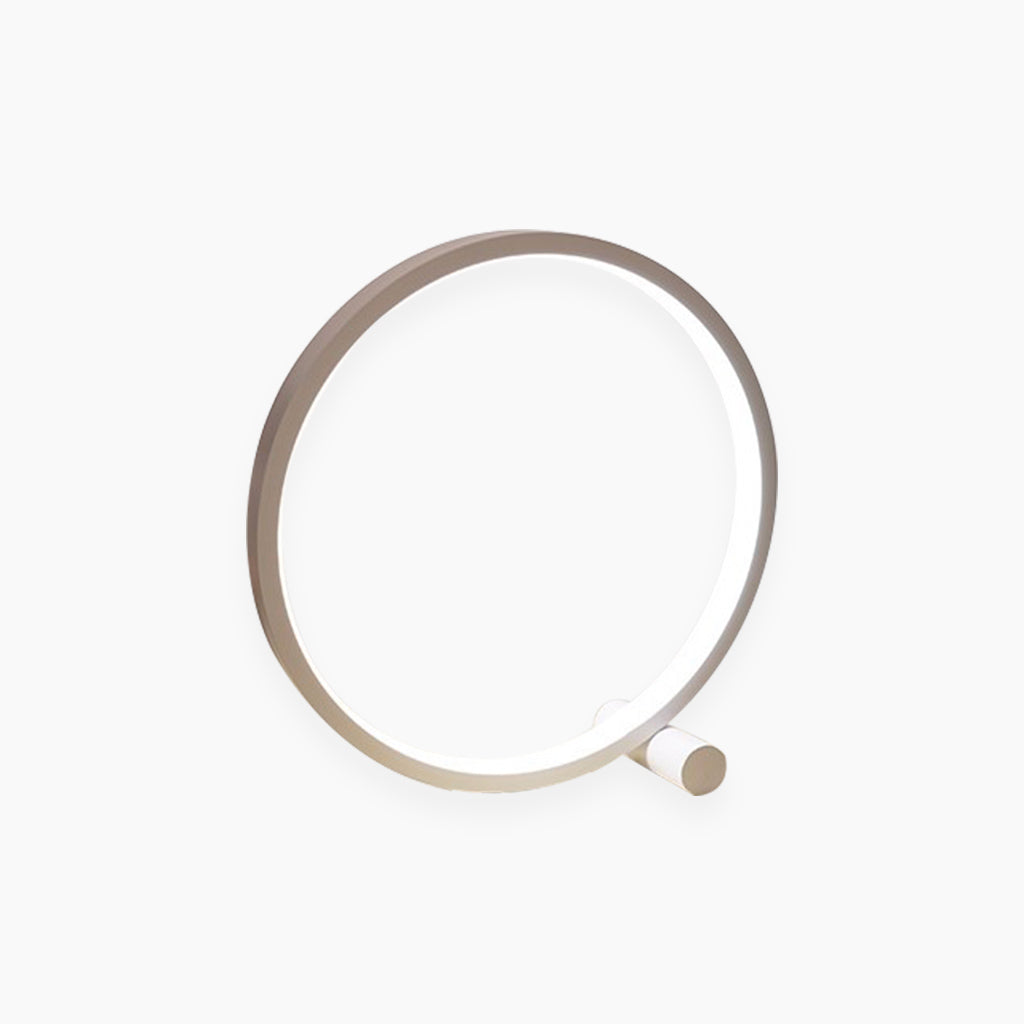 Table Lamp Touch Minimalist Chic Circular Halo, White / Black