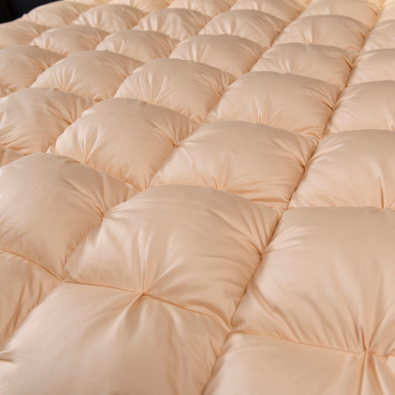 Tanya Beige Pinch Quilted Goose Down Comforter
