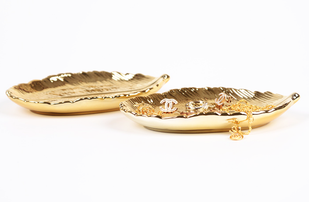 Antique Gold Leaf Tray Organiser - Nordic Side - 