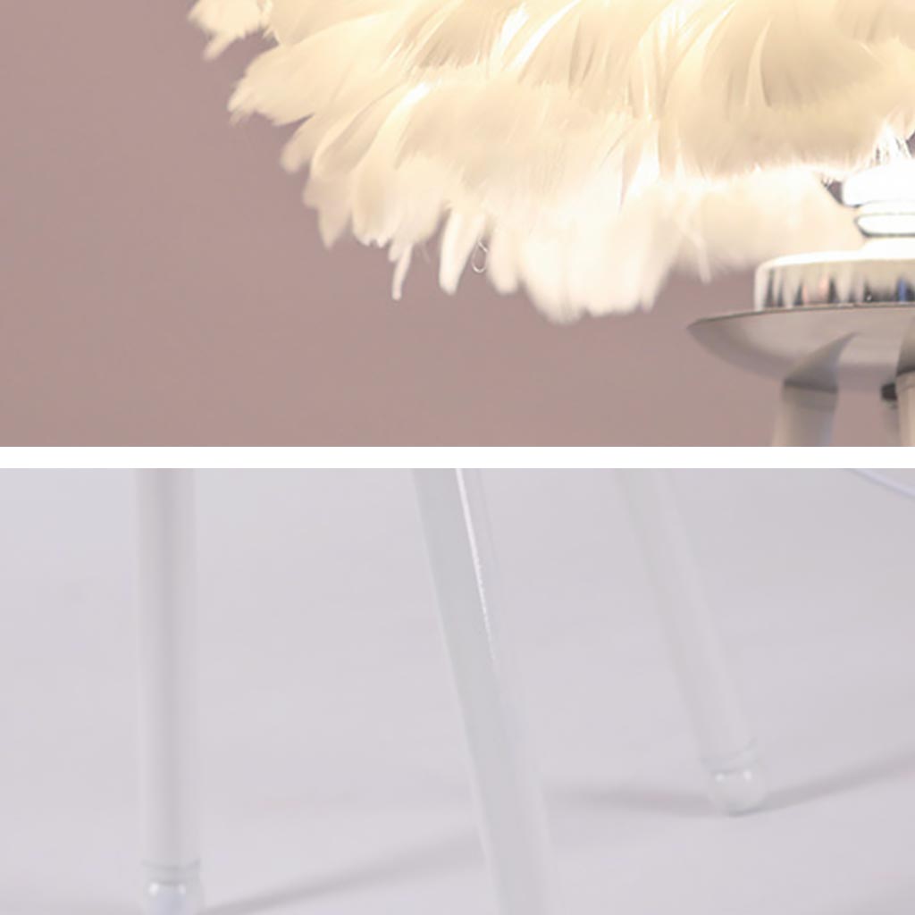 Tripod  Floor & Table Lamp Set with Goose Feather Shades, White/Pink