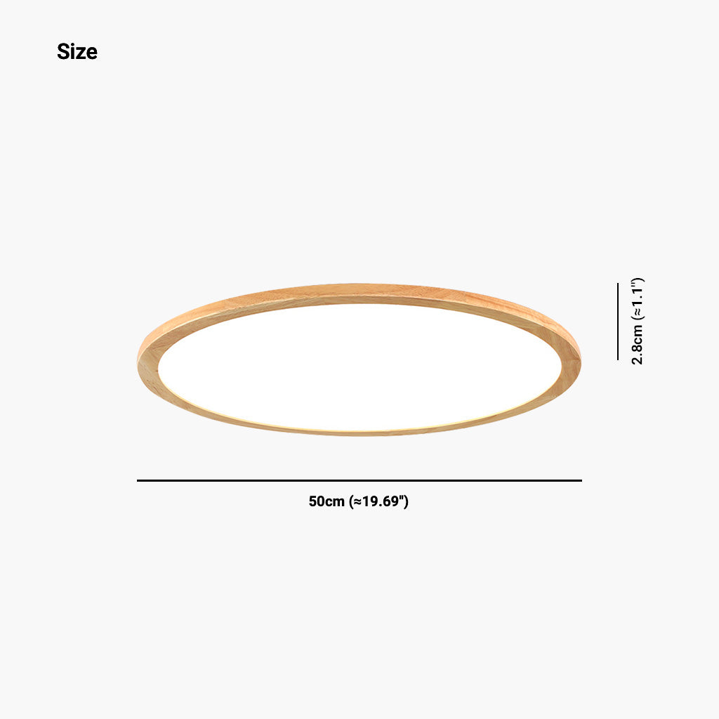 Ceiling Light Flush Mount Wood LED Full Spectrum Ultra Thin