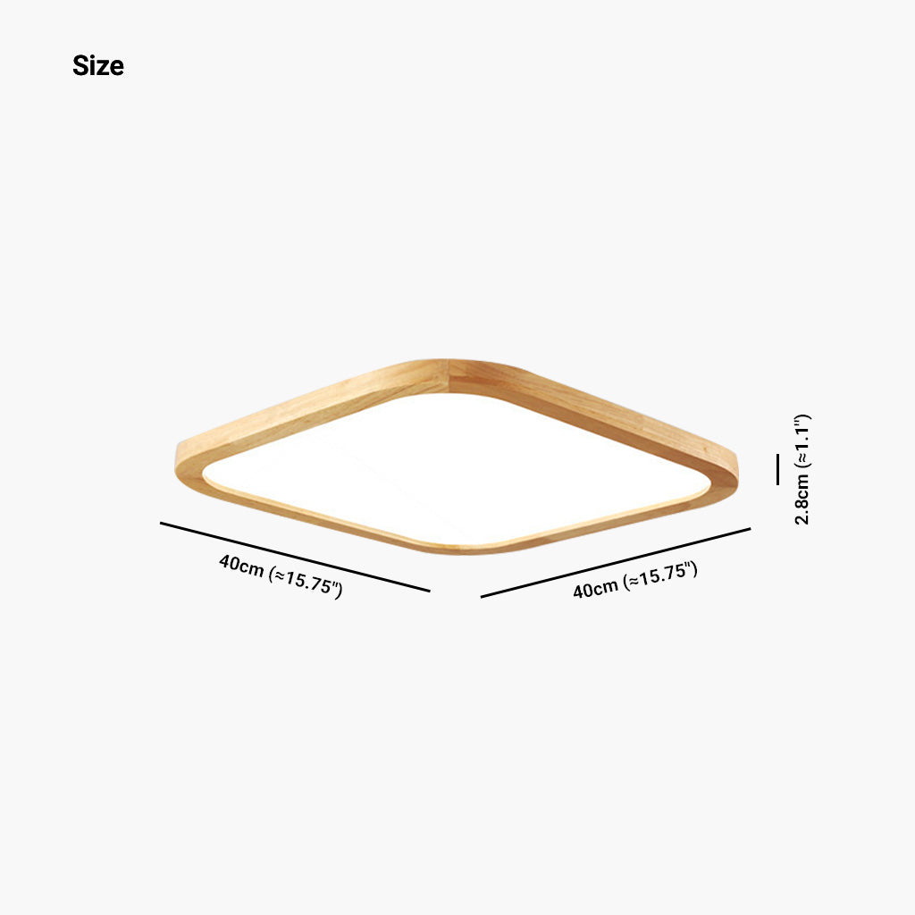 Ceiling Light Flush Mount Wood LED Full Spectrum Ultra Thin