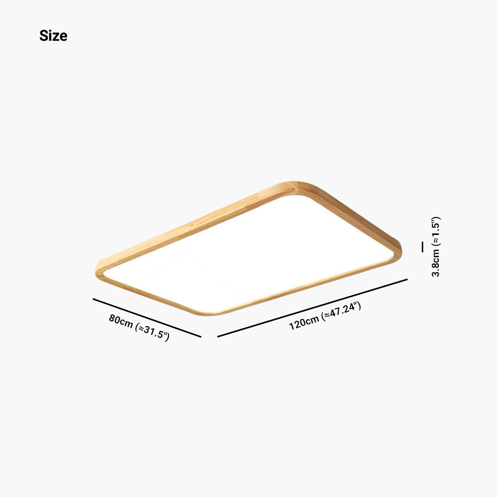 Ceiling Light Flush Mount Wood LED Full Spectrum Ultra Thin