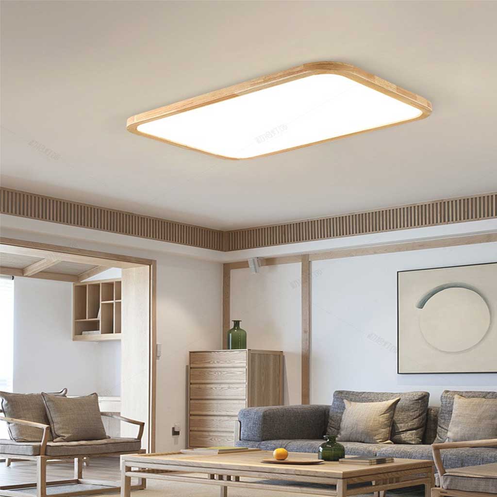 Ceiling Light Flush Mount Wood LED Full Spectrum Ultra Thin