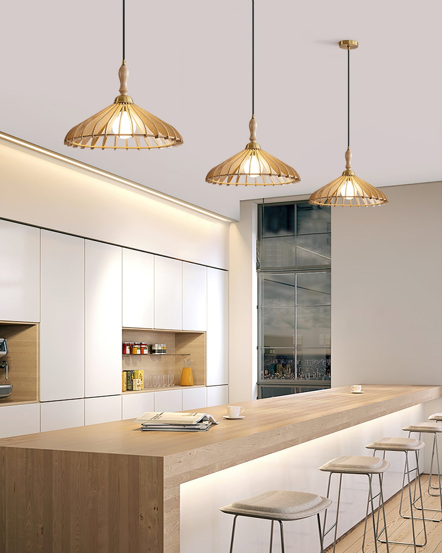 Umbrella Wood Pendant Lamp