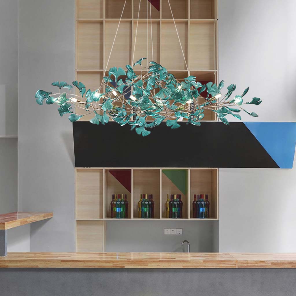 Chandelier Unique Elegant Acrylic Ginkgo Leaves, 3 Colors